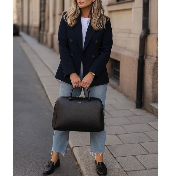 Matt And Nat Vegan Black Leather Boston Bag Travel Satchel Doctor Handbag - Picture 2 of 15